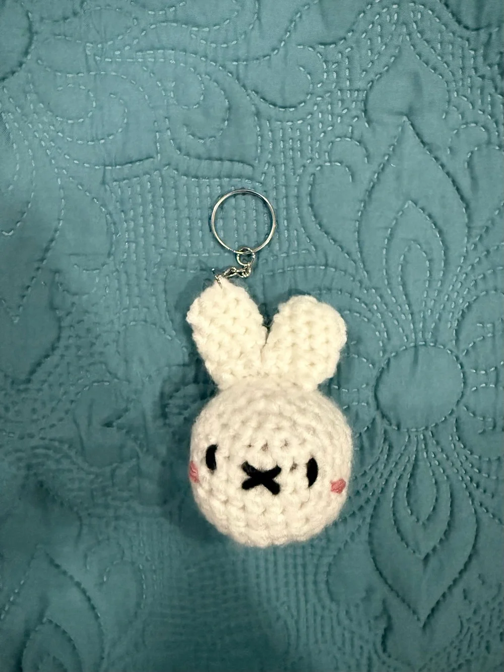 White Crochet Miffy Keychain Plush